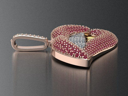 Dazzle Dime Elegant Lip Pendant with Chain 18K Gold Plated 925 Sterling Silver Base with Moissanite Stones DAZZLE DIME®