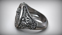 Medusa Gorgona Snake Head Signet Ring