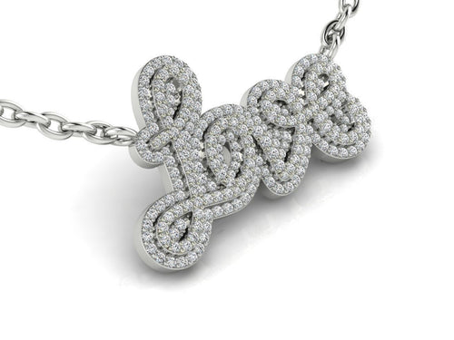 Dazzle Dime® Love Pendant in 925 Sterling Silver with Lab-Grown Diamonds and Matching Chain Dazzle Dime®