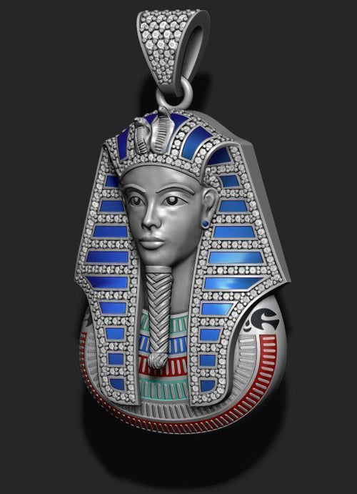  Pharaoh Pendant with Gems and Enamel