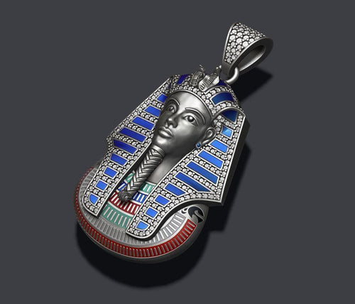  Pharaoh Pendant with Gems and Enamel