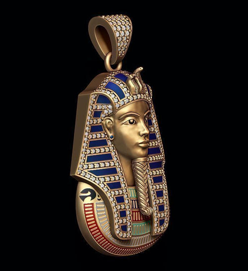 Pharaoh Pendant with Gems and Enamel