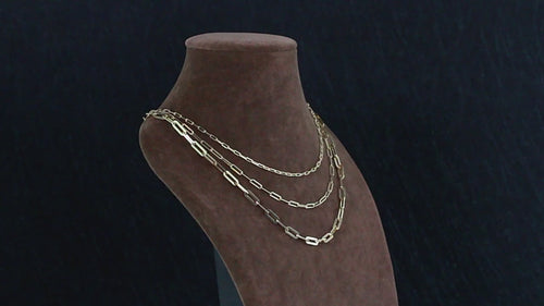 Dazzle Dime® 14K Gold Plated 925 Sterling Silver Paperclip Chain Necklace – 3.6mm/5mm/7mm | Unisex Link Necklace for Women & Men