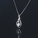 Full Moissanite Twisted Pendant Necklace – 925 Silver with 18K Gold Plating | GRA Certified