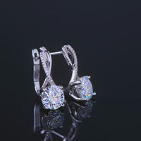 2 Carat Moissanite Hoop Earrings – 925 Sterling Silver with 18K White Gold Plating | GRA Certified