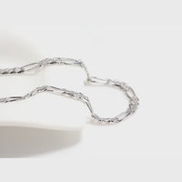 Dazzle Dime® 925 Sterling Silver Figaro Chain Necklace for Men & Women – 3.3mm/5mm/7mm | Rhodium/Gold Plated | Trendy Statement Jewelry