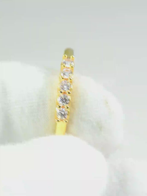 Dazzle Dime® 18K Gold Moissanite Row Ring | Certified High Jewelry for Women