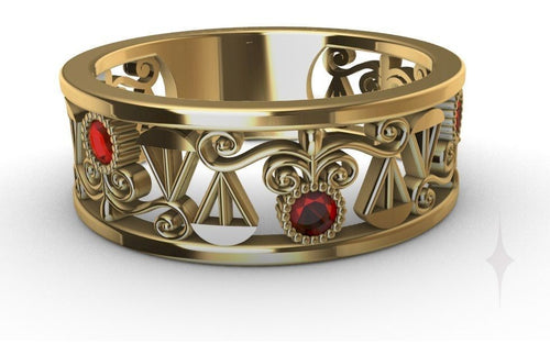 Dazzle Dime 925 Sterling Silver Base 18k Gold Plated Graduating Lawyer Ring DAZZLE DIME®