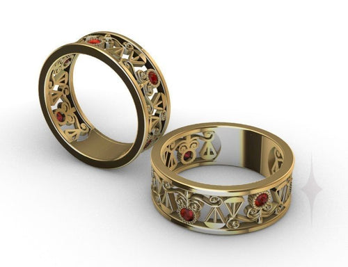 Dazzle Dime 925 Sterling Silver Base 18k Gold Plated Graduating Lawyer Ring DAZZLE DIME®