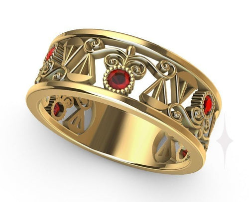 Dazzle Dime 925 Sterling Silver Base 18k Gold Plated Graduating Lawyer Ring DAZZLE DIME®