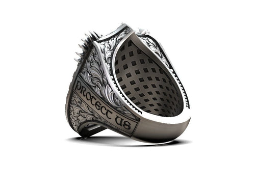 Dazzle Dime 925 Sterling Silver Base 18k Gold Plated St Archangel Michael Inspired Protection Ring 18K Gold Plated DAZZLE DIME®