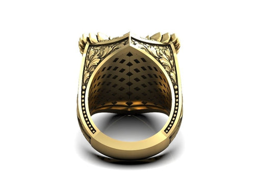 Dazzle Dime 925 Sterling Silver Base 18k Gold Plated St Archangel Michael Inspired Protection Ring 18K Gold Plated DAZZLE DIME®