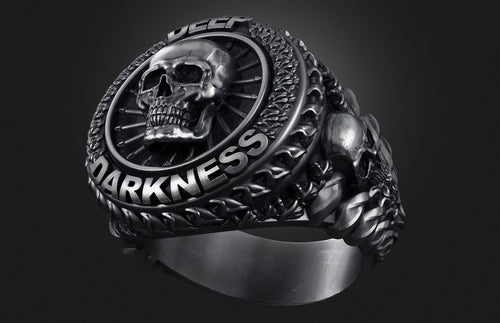 Dazzle Dime 925 Sterling Silver Base 18k Gold Plated Skull Biomechanical Ring  Unleash the Dark Side DAZZLE DIME®