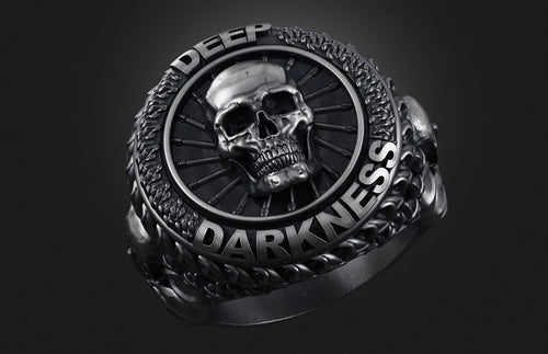 Dazzle Dime 925 Sterling Silver Base 18k Gold Plated Skull Biomechanical Ring  Unleash the Dark Side DAZZLE DIME®