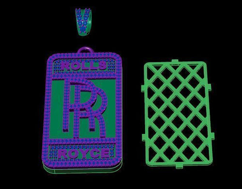 Gold Plated Luxury Rolls Moissanite Hip Hop Pendant