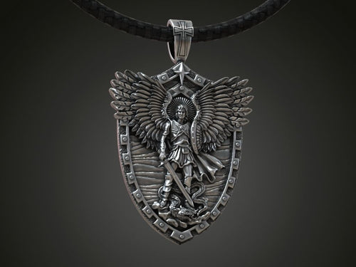 Dazzle Dime S925 Base 18k Gold Plated St Archangel Michael Pendant Inspired by Arch Angel Michael Protection Pendant 18K Gold Plated DAZZLE DIME®