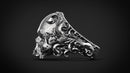 Dazzle Dime 925 Sterling Silver Base 18k Gold Plated Skull Biomechanical Ring  Unleash the Dark Side DAZZLE DIME®