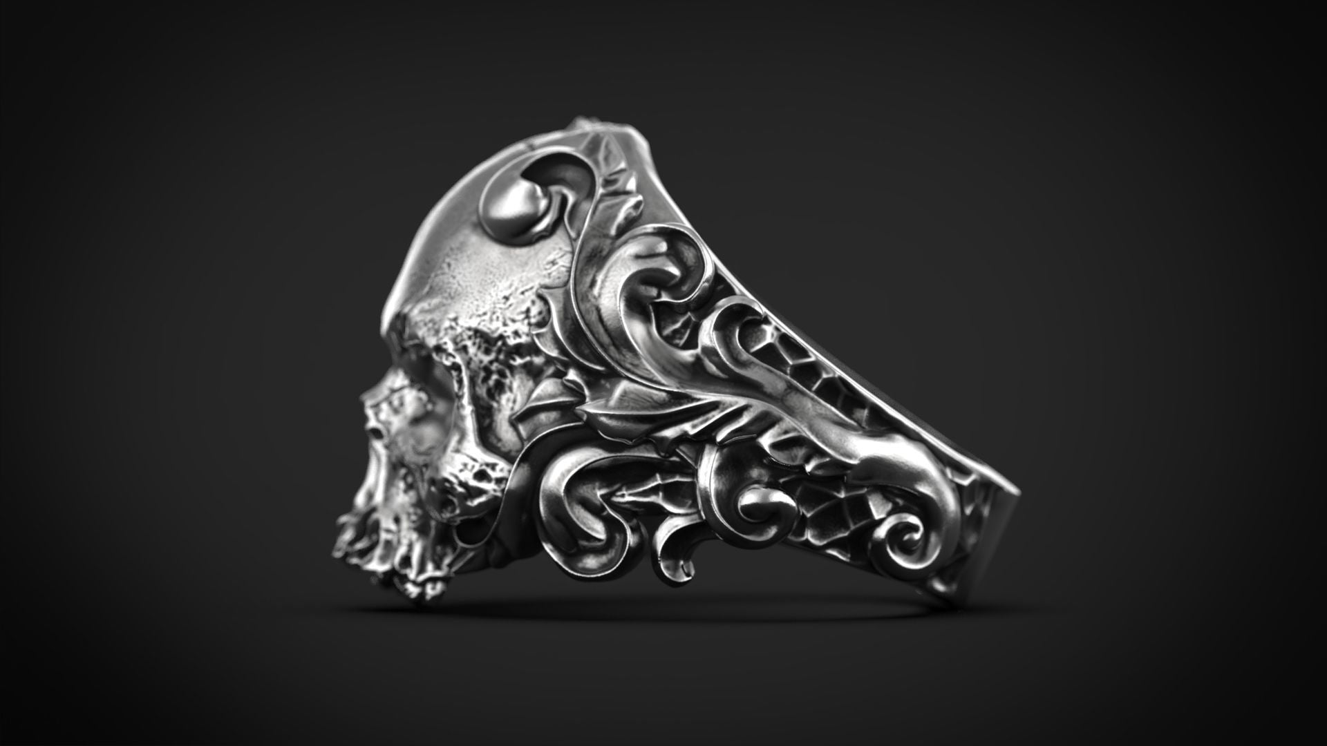 Dazzle Dime 925 Sterling Silver Base 18k Gold Plated Skull Biomechanical Ring  Unleash the Dark Side DAZZLE DIME®