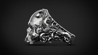 Dazzle Dime 925 Sterling Silver Base 18k Gold Plated Skull Biomechanical Ring  Unleash the Dark Side DAZZLE DIME®