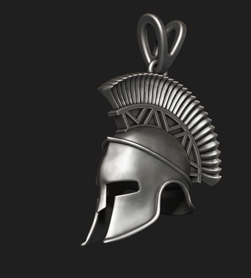 Dazzle Dime 925 Sterling Silver Base 18k Gold Plated Spartan Helmet Pendant with Chain A Bold Emblem of Ancient Valour DAZZLE DIME®