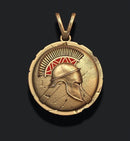 Dazzle Dime 925 Sterling Silver Base 18k Gold Plated Spartan Helmet Shield Pendant Guardian of Ancient Honour DAZZLE DIME®