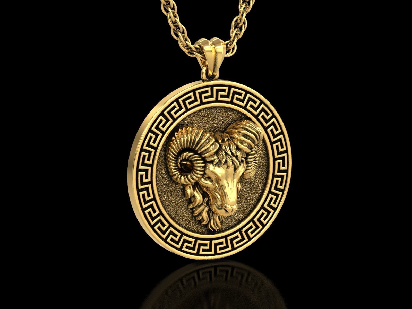 Dazzle Dime Aries Zodiac Ram Medallion Pendant Ignite Your Passion with the Power of the Ram - Dazzle Dime