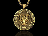 Dazzle Dime Aries Zodiac Ram Medallion Pendant  Ignite Your Passion with the Power of the Ram - Dazzle Dime