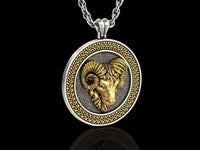 Dazzle Dime Aries Zodiac Ram Medallion Pendant  Ignite Your Passion with the Power of the Ram - Dazzle Dime