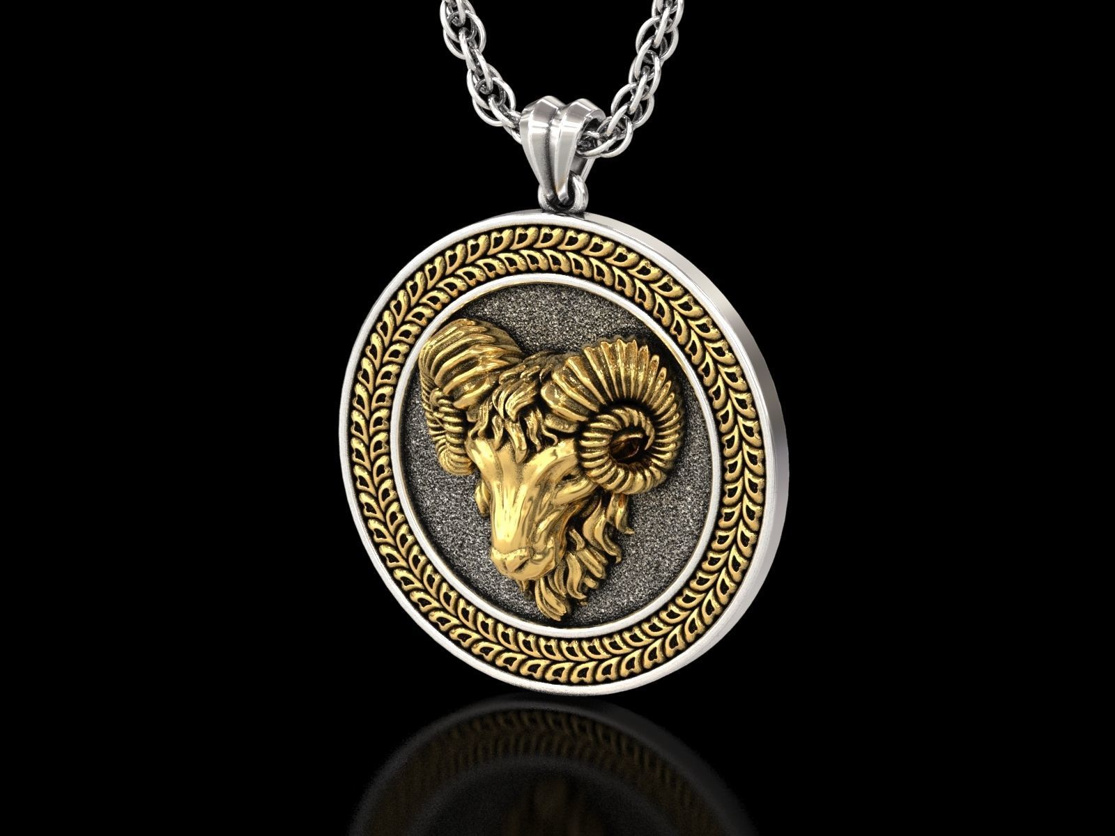 Dazzle Dime Aries Zodiac Ram Medallion Pendant  Ignite Your Passion with the Power of the Ram - Dazzle Dime