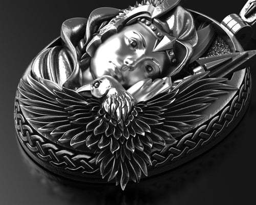 Dazzle Dime 925 Sterling Silver Base 18k Gold Plated Valkyrie Pendant A Tribute to the Shieldmaidens of Valhalla - Dazzle Dime