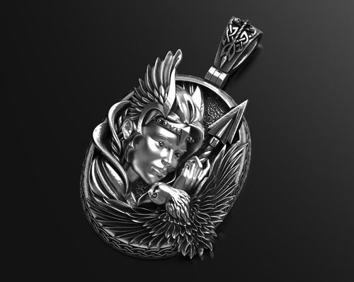 Dazzle Dime 925 Sterling Silver Base 18k Gold Plated Valkyrie Pendant A Tribute to the Shieldmaidens of Valhalla - Dazzle Dime