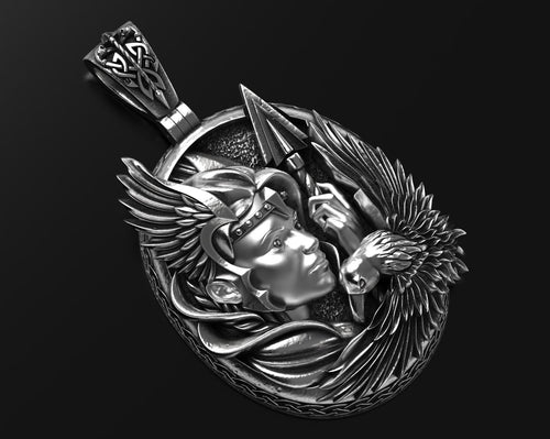 Dazzle Dime 925 Sterling Silver Base 18k Gold Plated Valkyrie Pendant A Tribute to the Shieldmaidens of Valhalla - Dazzle Dime