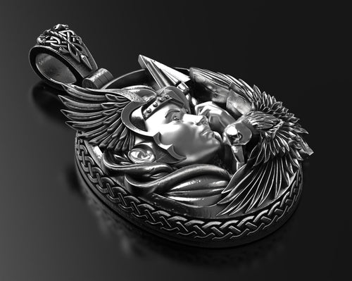 Dazzle Dime 925 Sterling Silver Base 18k Gold Plated Valkyrie Pendant A Tribute to the Shieldmaidens of Valhalla - Dazzle Dime
