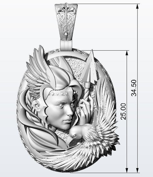 Dazzle Dime 925 Sterling Silver Base 18k Gold Plated Valkyrie Pendant A Tribute to the Shieldmaidens of Valhalla - Dazzle Dime