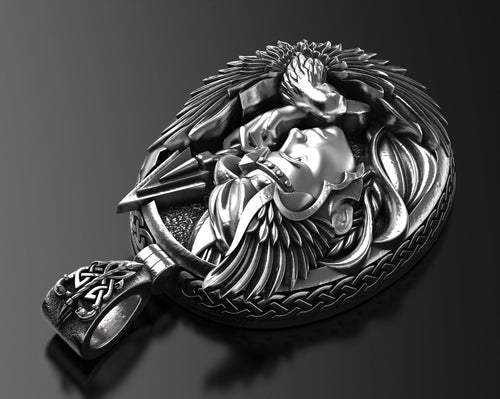 Dazzle Dime 925 Sterling Silver Base 18k Gold Plated Valkyrie Pendant A Tribute to the Shieldmaidens of Valhalla - Dazzle Dime