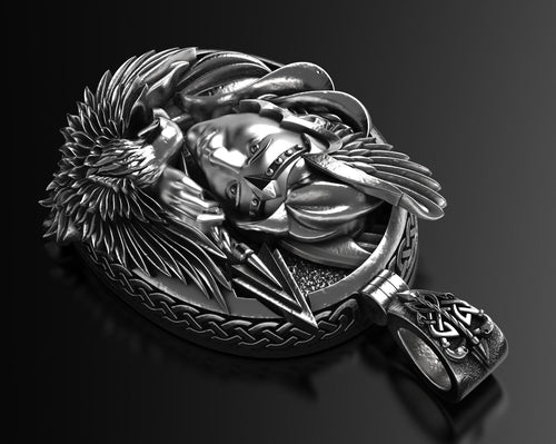 Dazzle Dime 925 Sterling Silver Base 18k Gold Plated Valkyrie Pendant A Tribute to the Shieldmaidens of Valhalla - Dazzle Dime