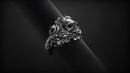 Dazzle Dime 925 Sterling Silver Base 18k Gold Plated Skull Biomechanical Ring The Evolution of Darkness DAZZLE DIME®