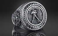 Dazzle Dime® Zodiac Aquarius Ring: Innovation, Freedom, and Visionary Strength Exquisite 925 Sterling Silver with 18K White & Yellow Gold Accents DAZZLE DIME®