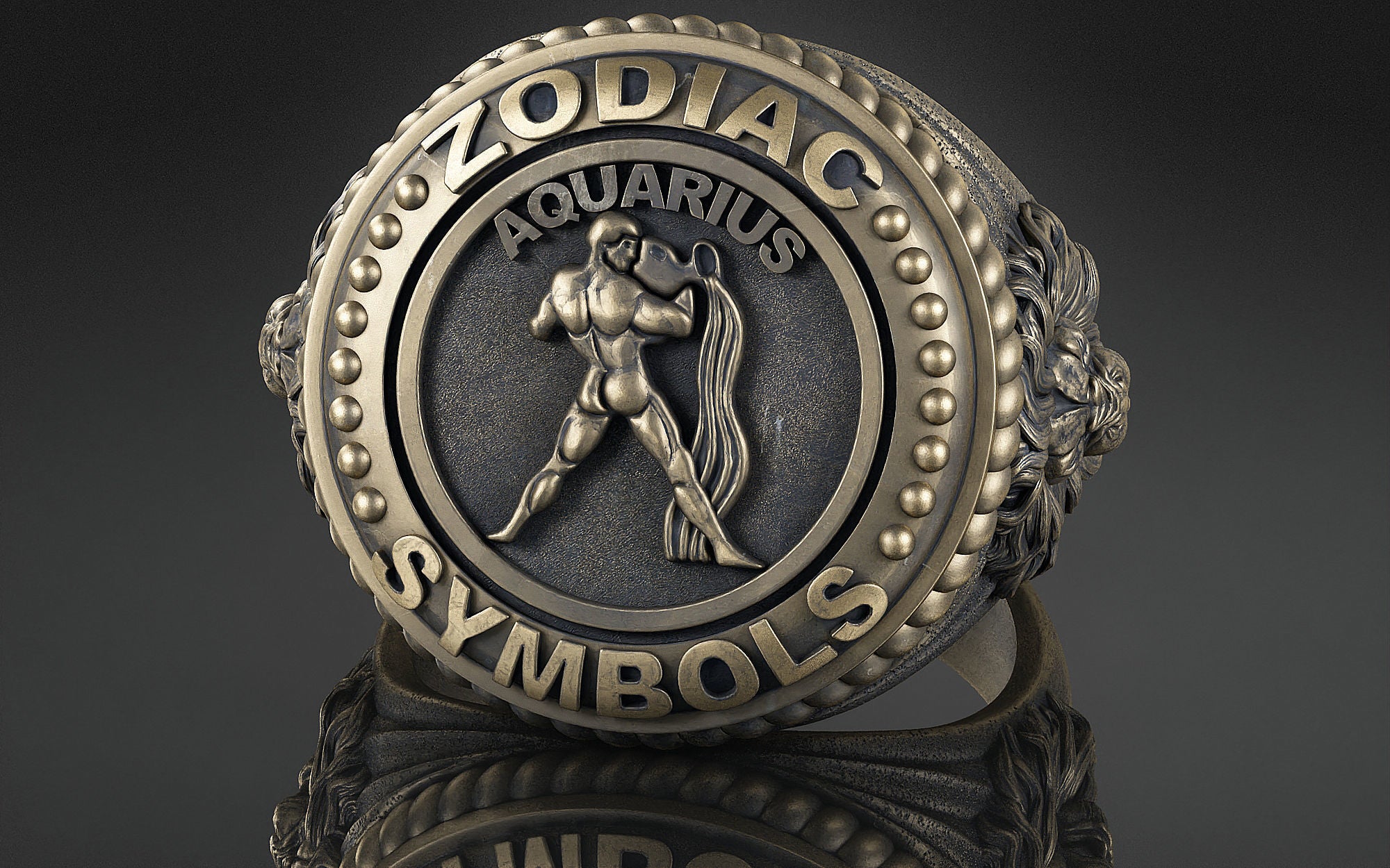 Dazzle Dime® Zodiac Aquarius Ring: Innovation, Freedom, and Visionary Strength Exquisite 925 Sterling Silver with 18K White & Yellow Gold Accents DAZZLE DIME®