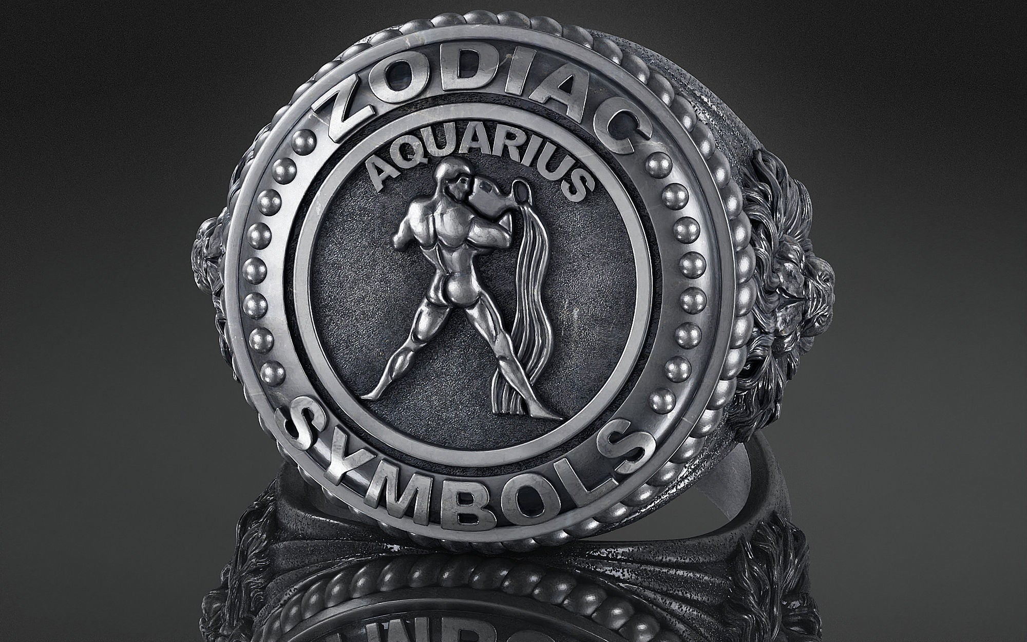 Dazzle Dime® Zodiac Aquarius Ring: Innovation, Freedom, and Visionary Strength Exquisite 925 Sterling Silver with 18K White & Yellow Gold Accents DAZZLE DIME®