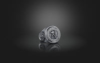 Dazzle Dime® Zodiac Aquarius Ring: Innovation, Freedom, and Visionary Strength Exquisite 925 Sterling Silver with 18K White & Yellow Gold Accents DAZZLE DIME®