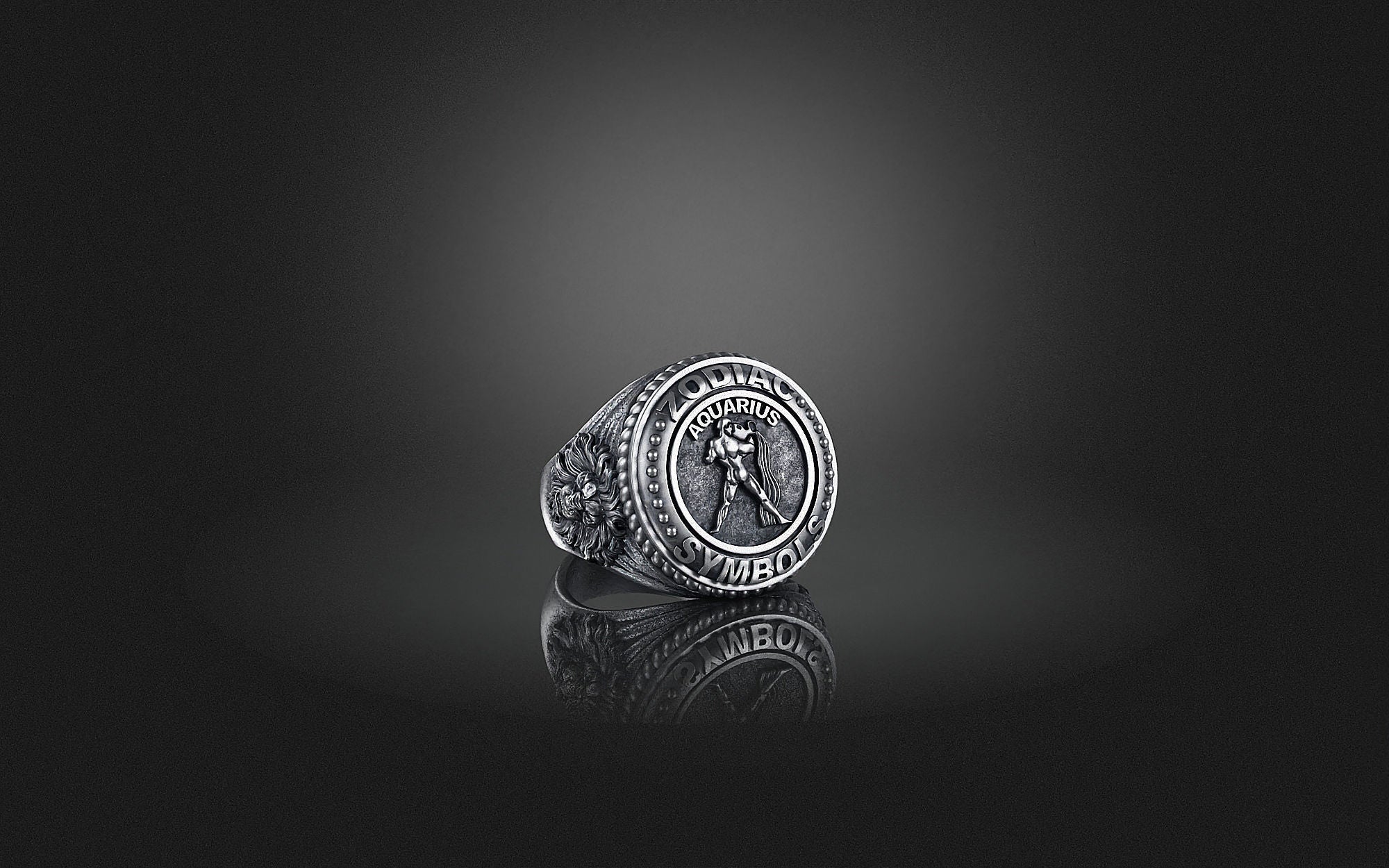 Dazzle Dime® Zodiac Aquarius Ring: Innovation, Freedom, and Visionary Strength Exquisite 925 Sterling Silver with 18K White & Yellow Gold Accents DAZZLE DIME®