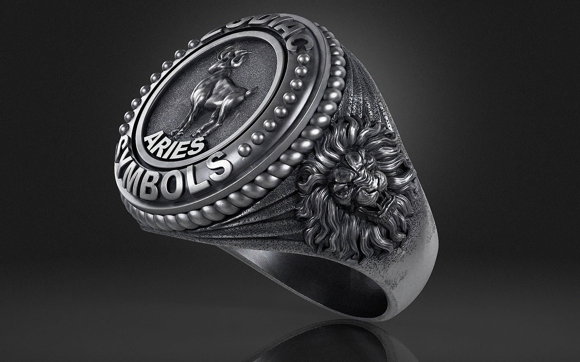 Dazzle Dime® Zodiac Aries Ring: Courage, Passion, and Unstoppable Energy Exquisite 925 Sterling Silver with 18K White & Yellow Gold Accents DAZZLE DIME®