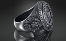 Dazzle Dime® Zodiac Aries Ring: Courage, Passion, and Unstoppable Energy Exquisite 925 Sterling Silver with 18K White & Yellow Gold Accents DAZZLE DIME®