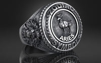 Dazzle Dime® Zodiac Aries Ring: Courage, Passion, and Unstoppable Energy Exquisite 925 Sterling Silver with 18K White & Yellow Gold Accents DAZZLE DIME®