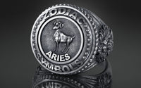 Dazzle Dime® Zodiac Aries Ring: Courage, Passion, and Unstoppable Energy Exquisite 925 Sterling Silver with 18K White & Yellow Gold Accents DAZZLE DIME®