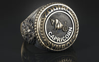 Dazzle Dime® Zodiac Capricorn Ring: Ambition, Discipline, and Timeless Resilience Exquisite 925 Sterling Silver with 18K White & Yellow Gold Accents DAZZLE DIME®