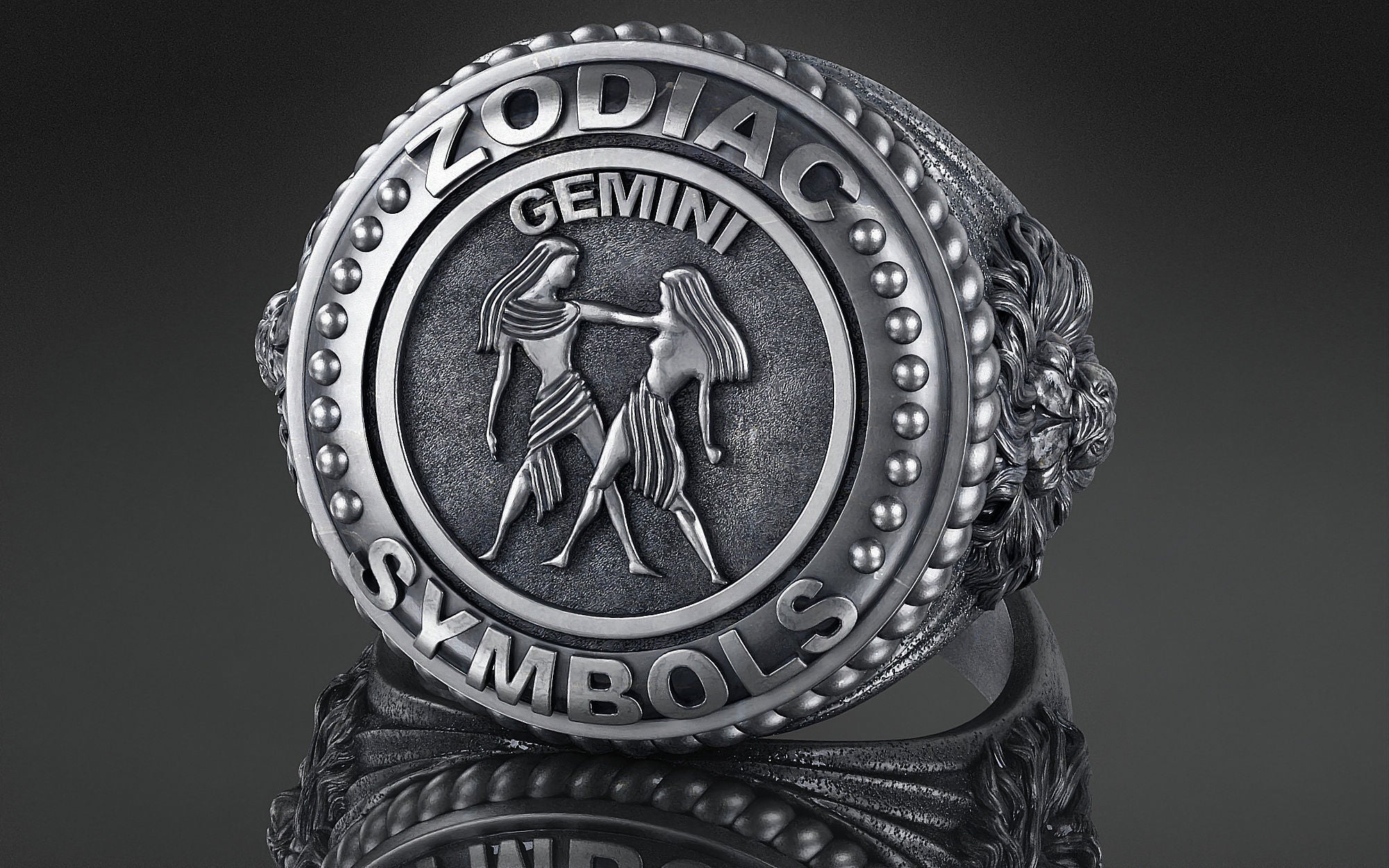 Dazzle Dime® Gemini Zodiac Ring – Exquisite 925 Sterling Silver with 18K White & Yellow Gold Accents DAZZLE DIME®