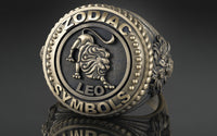 Dazzle Dime® Zodiac Leo Ring: Bold, Regal, and Unstoppable Exquisite 925 Sterling Silver with 18K White & Yellow Gold Accents DAZZLE DIME®