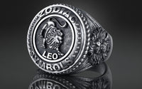 Dazzle Dime® Zodiac Leo Ring: Bold, Regal, and Unstoppable Exquisite 925 Sterling Silver with 18K White & Yellow Gold Accents DAZZLE DIME®